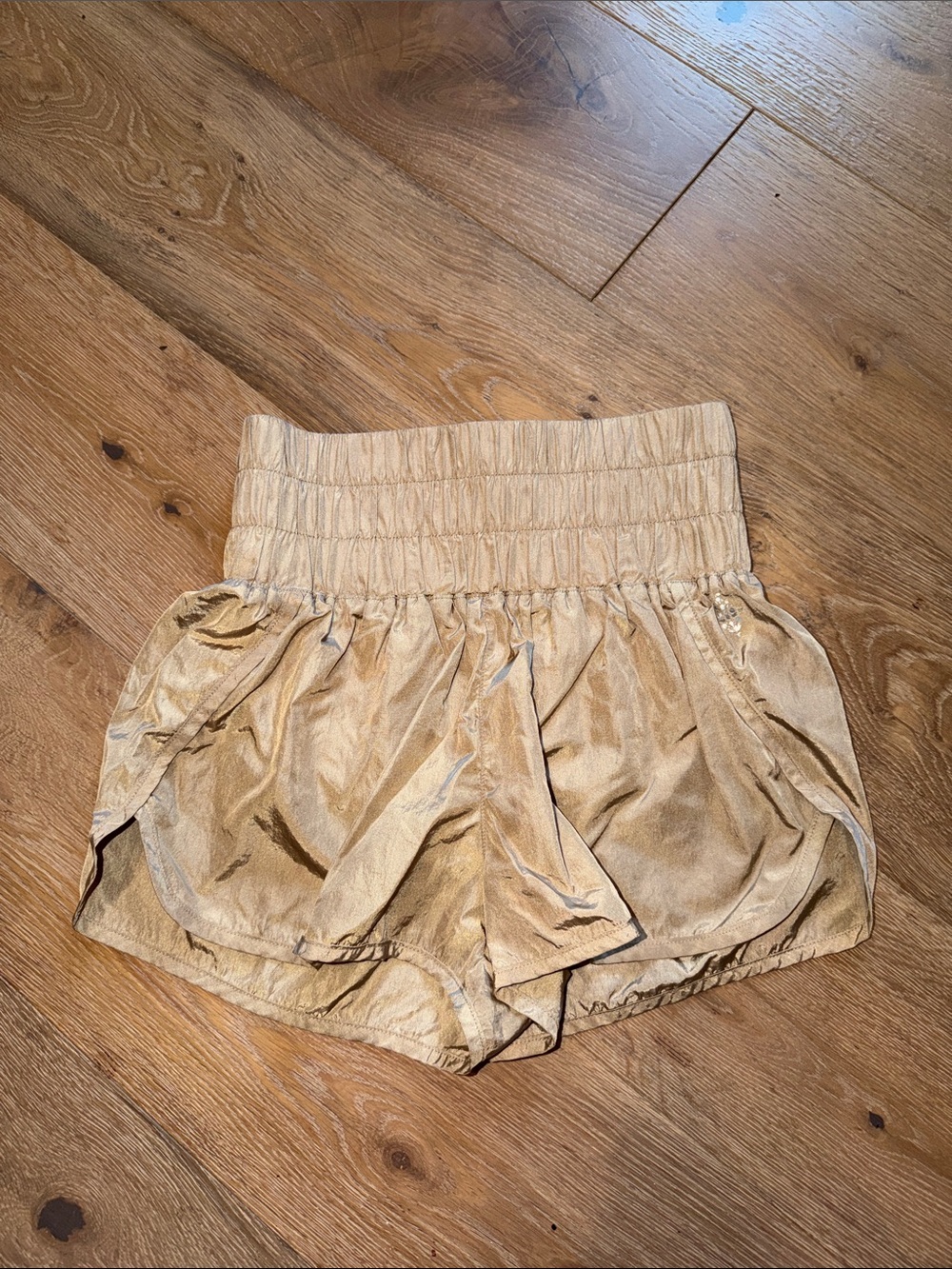 FP Movement the Way Home Workout Shorts, High Waist tan, Women’s Size Medium